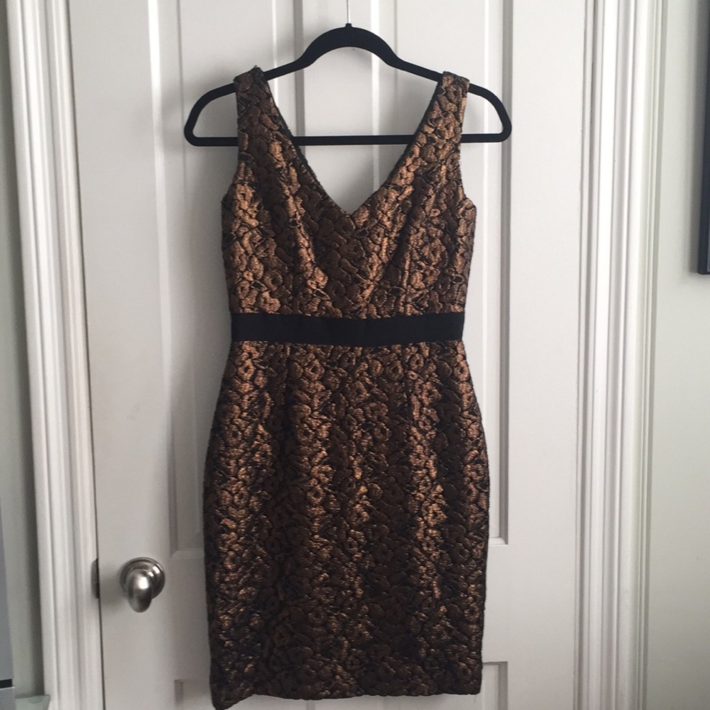Trina Turk cocktail dress bronze and black
